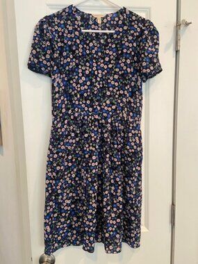 Rebecca Taylor Black Floral Size 2 Baby Doll Dress